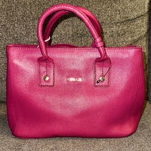 Pink Furla bag with Crossbody strap